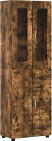 vidaXL Highboard με ράφι FLORIN Καπνιστό Δρύς 60 x 35 x 182 εκ.