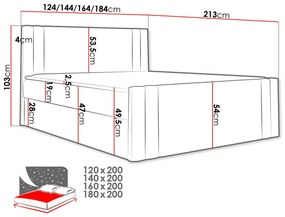 Επενδυμένο κρεβάτι Carmen-Gkri-140 x 200