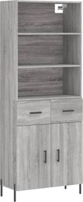 VidaXL Ντουλάπι Γκρι Sonoma 69,5 x 34 x 180 εκ. Επεξεργασμένο Ξύλο