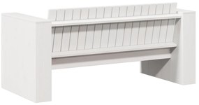 vidaXL Καναπές Κήπου Διθέσιος 134x60x62 cm Λευκός Μασίφ Ξύλο Πεύκο