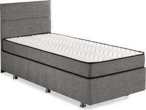 Single Mattress, Base &amp; Headboard Silver - Grey (90 x 190) Grey