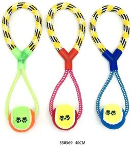 Παιχνίδι σκύλου σχοινί με μπάλα - 40cm - 12pcs - 550569