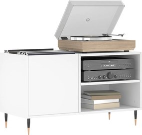 vidaXL Δισκοθήκη Λευκή 85 x 38 x 48 εκ. από Επεξεργασμένο Ξύλο