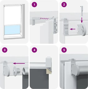 vidaXL Roller Blind Blackout γκρί 145x210 cm Πλάτος υφάσματος 141,6cm