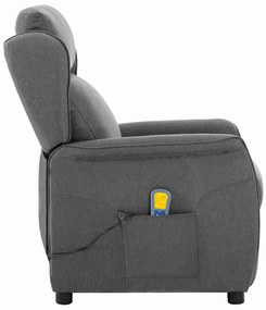vidaXL Καρέκλα μασάζ Ανοιχτό γκρι 67.5 x 93.5 x 101.5 εκ ύφασμα