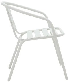 Tραπεζαρία Tade-Watson σετ 3τεμ λευκό μέταλλο Φ60x70εκ 60x60x70 εκ.