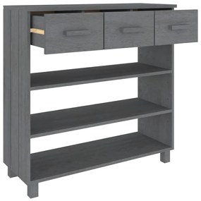 vidaXL Τραπέζι Κονσόλα HAMAR Σκ. Γκρι 90x35x90 εκ. Μασίφ Ξύλο Πεύκου