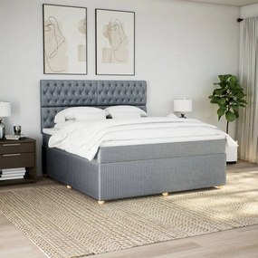 ΚΡΕΒΑΤΙ BOXSPRING ΜΕ ΣΤΡΩΜΑ ΑΝΟΙΧΤΟ ΓΚΡΙ 180X200 ΕΚ. ΥΦΑΣΜΑΤΙΝΟ 3294442