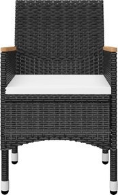 vidaXL Σετ Τραπεζαρίας Κήπου 5 Τεμαχίων Μαύρο