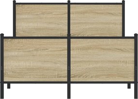 vidaXL Σκελετός Κρεβ. Χωρίς Στρώμα Sonoma Δρυς 120x190 εκ. Μεταλλικό