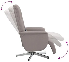 vidaXL Πολυθρόνα Μασάζ Ανακλινόμενη με Υποπόδιο Γκρι / Μπεζ Υφασμάτινη