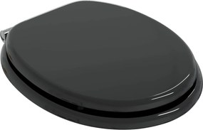vidaXL Μαλακή κλειστή λεκάνη Μαύρο 44 x 38 εκ. Πίνακας MDF
