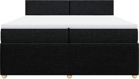 vidaXL Κρεβάτι Boxspring με Στρώμα Μαύρο 200x200 εκ. Υφασμάτινο