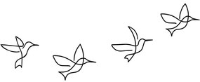 Διακοσμητικό Τοίχου Birds (Σετ 4Τμχ) 899SKL2370 18x21/20x24/20x23/18x22cm Black Wallity Metal