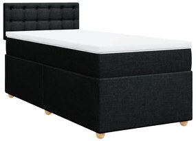 vidaXL Κρεβάτι Boxspring με Στρώμα Μαύρο 100 x 200 εκ. Υφασμάτινο