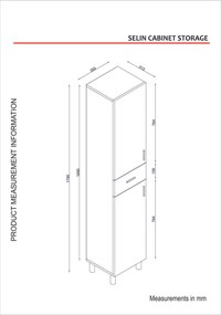 Έπιπλο Μπάνιου Λευκό PAODRAR 35x31.3x179