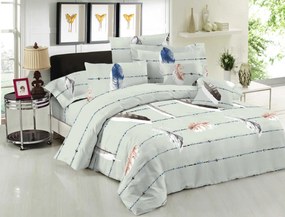 Ζεύγος Μαξιλαροθήκες Polycotton Εμπριμέ 50x70εκ. Feathers Olive Komvos Home 7000139-74