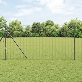 vidaXL Φράχτης με Στήλες. Γκρι 1.4 x 10 m Ατσάλι