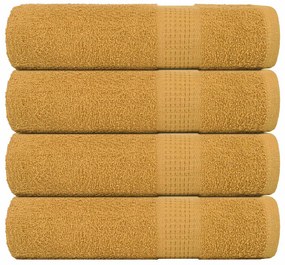 vidaXL Πετσέτες μπάνιου 4 Τεμ Χρυσή 100x150 εκ. 360 γρ/μ² 100% Βαμβ.