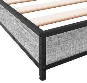 vidaXL Πλαίσιο Κρεβατιού Γκρι Sonoma 100x200 εκ. Επεξ. Ξύλο &amp; Μέταλλο