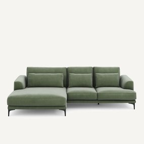 Γωνιακός καναπές αριστερός XL από βελούδο, Marsile