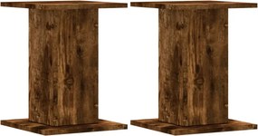 vidaXL Βάσεις Φυτών 2Τεμ. Καπνιστή Δρυς 30x30x40εκ. Επεξεργασμένο Ξύλο