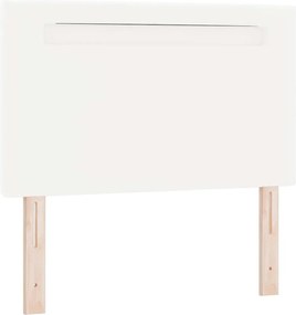 vidaXL Κρεβάτι με ελατήρια με στρώμα Λευκό 120 x 190 cm Τεχνητό δέρμα