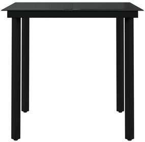 vidaXL Σετ Τραπεζαρίας Κήπου 3 Τεμαχίων Γκρι / Μαύρο