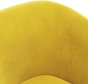 vidaXL Πολυθρόνα Μπάρελ με Υποπόδιο Κίτρινη Βελούδινη