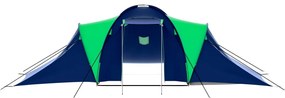 Σκηνή Camping 9 Ατόμων Μπλε / Πράσινο Υφασμάτινη - Πολύχρωμο