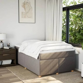 vidaXL Κρεβάτι Boxspring με Στρώμα Taupe 120x190 εκ. Υφασμάτινο