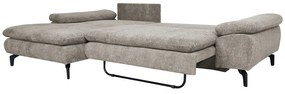 Καναπές Κρεβάτι Γωνιακός Αριστερή Γωνία BANDERA Ανοιχτό Γκρι 263x168x84cm - Ύφασμα - 14560036