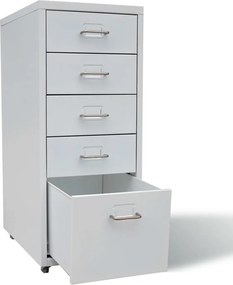 vidaXL Αρχειοθήκη με 5 Συρτάρια Γκρι 68,5 εκ. Ατσάλινη