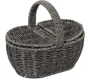 ΚΑΛΑΘΙ SYNTH. RATTAN ΜΕ ΚΑΠΑΚΙ ΟΒΑΛ ΓΚΡΙ 22Χ15Χ19ΕΚ