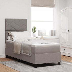 vidaXL Κρεβάτι με ελατήρια με στρώμα Taupe 80 x 200 cm ύφασμα