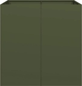vidaXL Ζαρντινιέρα Λαδί 80x80x80 εκ. από Χάλυβα