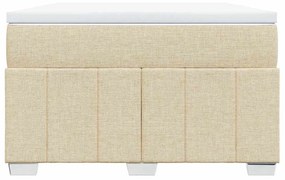 vidaXL Κρεβάτι Boxspring με Στρώμα Κρεμ 120x200 εκ. Υφασμάτινο