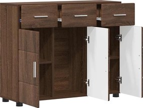 vidaXL Πλαϊνό γραφείο με ράφι FLORIN Καφέ δρυς 88,5 x 30,5 x 73 εκ