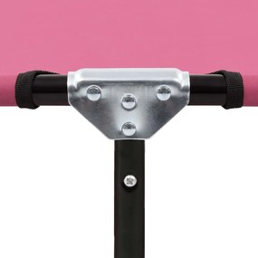 vidaXL Ξαπλώστρα Πτυσσόμενη Ροζ Ατσάλινη