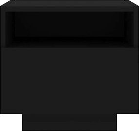 vidaXL Κομοδίνο με Φώτα LED Μαύρο 40 x 39 x 37 εκ.