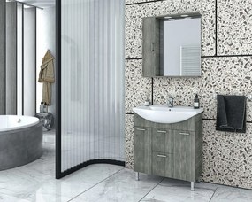 Καθρέπτης με δεξί ερμάριο Drop Ritmo 75-Σταχτί