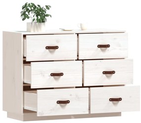 vidaXL Συρταριέρα Λευκή 100x40x75 εκ. από Μασίφ Ξύλο Πεύκου