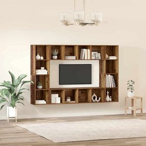 vidaXL Ντουλάπι TV 4 pcs Καφέ 37 x 37 x 142.5 εκ Επεξεργασμένο ξύλο