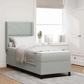 vidaXL Κρεβάτι Box Spring LED με Στρώμα Ανοιχτό γκρι 80 x 200 cm