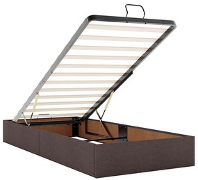 Οθωμανικό κρεβάτι με στρώμα Σκούρο καφέ 80x200cm ύφασμα 3311417