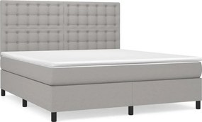 vidaXL Κρεβάτι Boxspring με Στρώμα Αν. Πράσινο 160x200εκ Υφασμάτινο