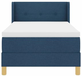 vidaXL Κρεβάτι με Ελατήρια με στρώμα Μπλε 100 x 200 cm ύφασμα