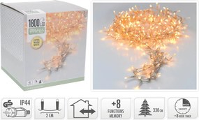1800 LED Φωτάκια - 36 Μέτρα - Χρονοδιακόπτης - Extra Θερμό Λευκό