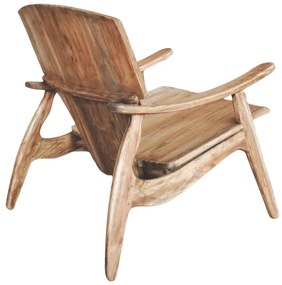 Πολυθρόνα Brazin φυσικό teak ξύλο 72x71x77εκ