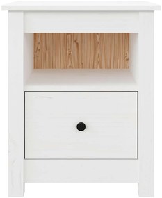 vidaXL Κομοδίνα 2 τεμ. Λευκά 40x35x49 εκ. από Μασίφ Ξύλο Πεύκου